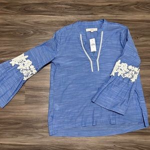 LOFT 100% cotton embroidered shirt